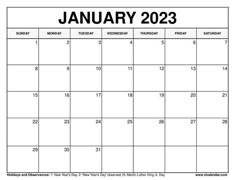 Wiki Calendar January 2023